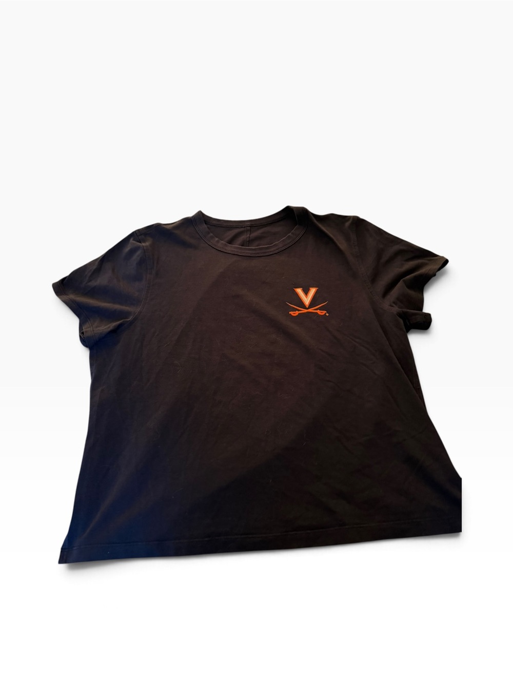 Lululemon UVA Women’s Logo Crew Neck Short Sleeve T-Shirt Cropped Hard to Find